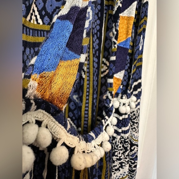 RAGA Riviera Maya Printed Midi Dress Women's Blue 100% Viscose Racerback - Picture 4 of 9